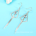 Silver 925 Geometric Statement Earrings Tassel Earrings